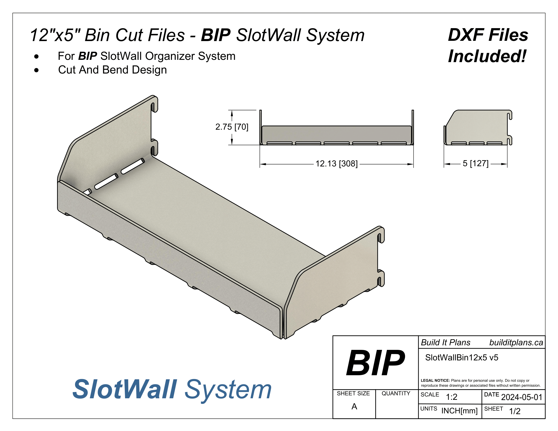 SlotWall Garage Organizer System DXF Cut Files - Deluxe Bundle DIY Shop Tool Storage