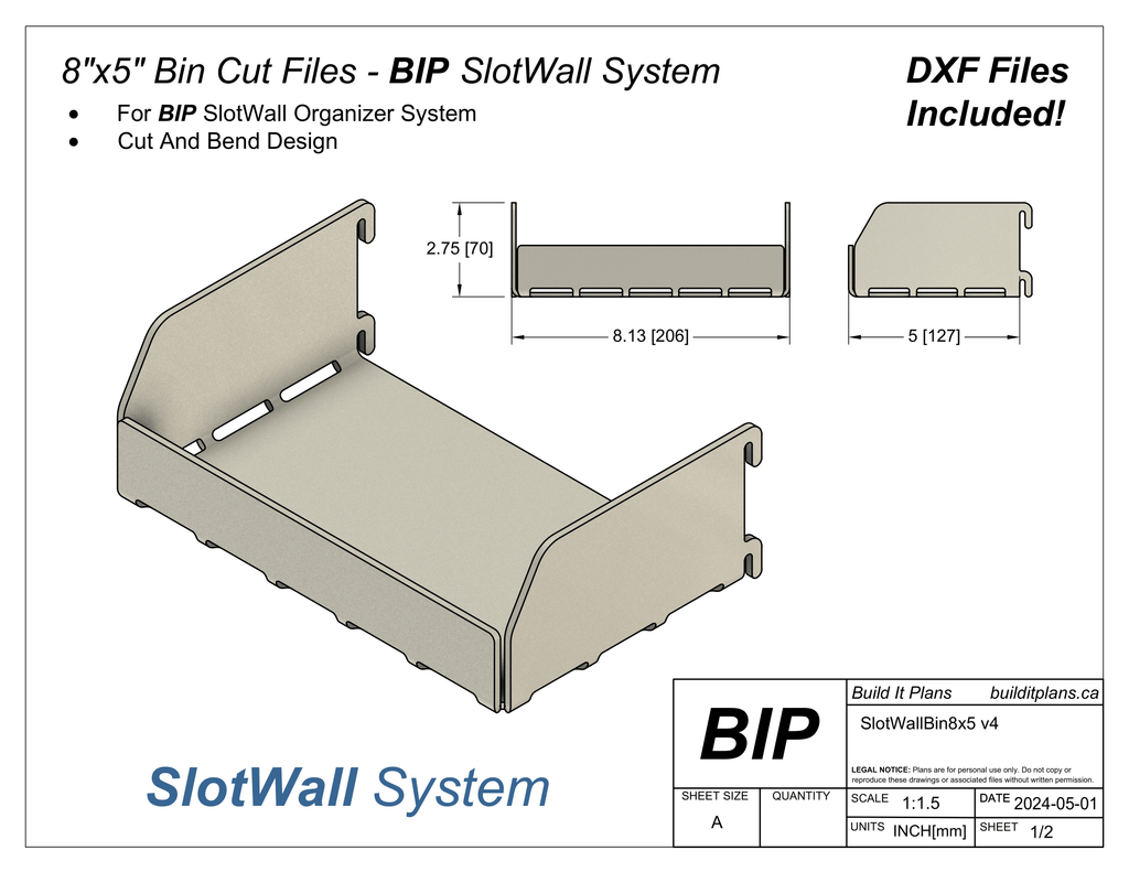 SlotWall Garage Organizer System DXF Cut Files - Deluxe Bundle DIY Shop Tool Storage