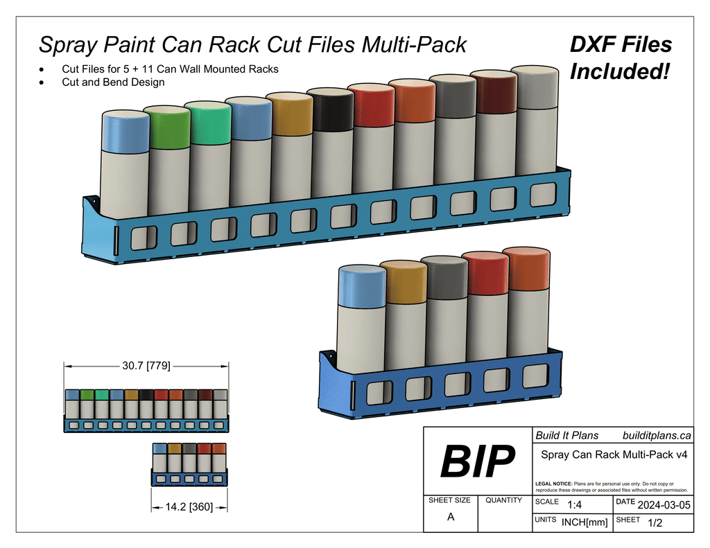Tool Organizer DXF File Bundle - Wall Mount Garage Tool Hangers Cut File Pack