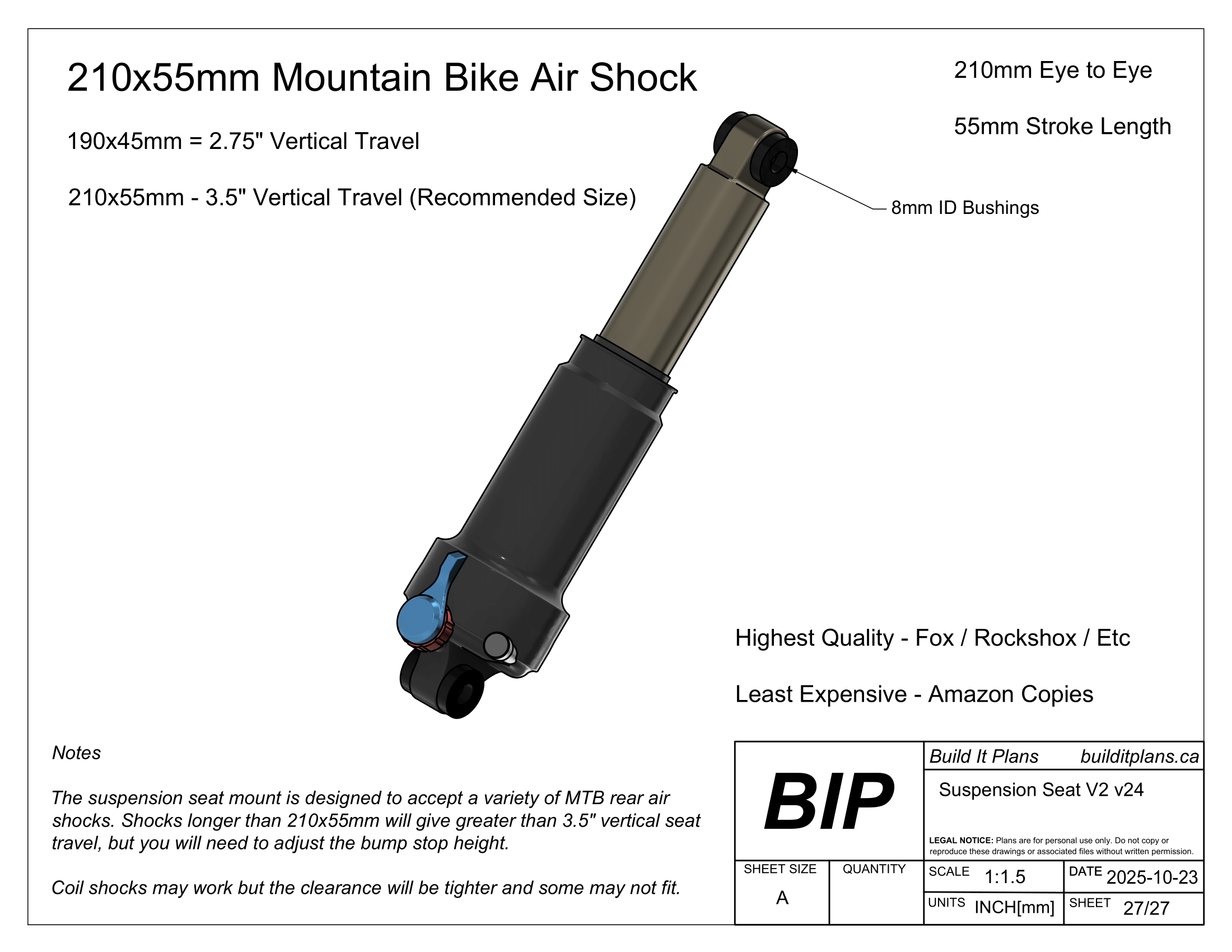 Boat Suspension Seat Mount Plans - DXF Files and PDF Instructions