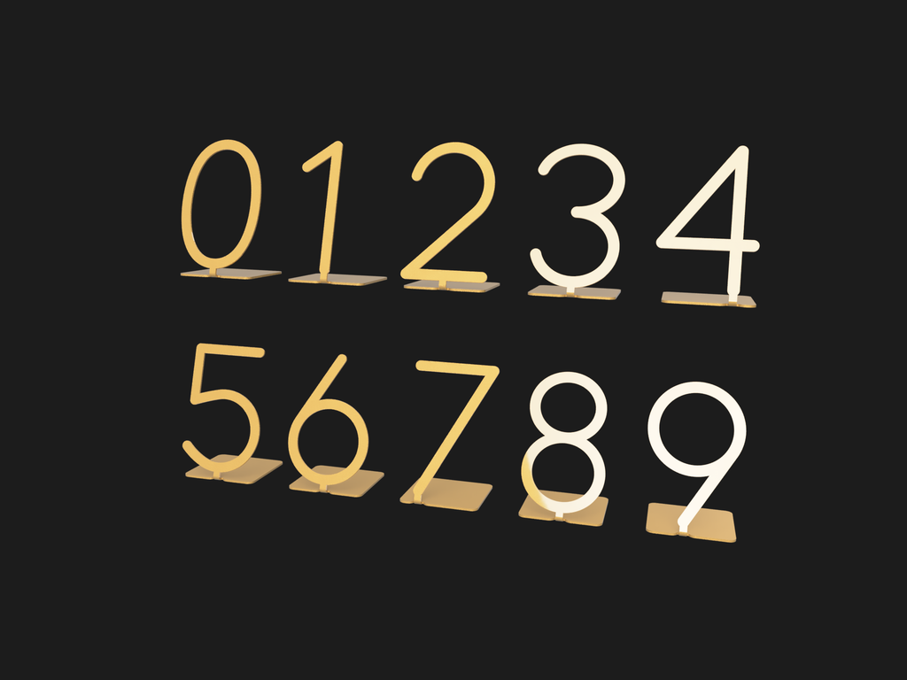 Table Number DXF Cut Files - Metal Wedding Table Numbers
