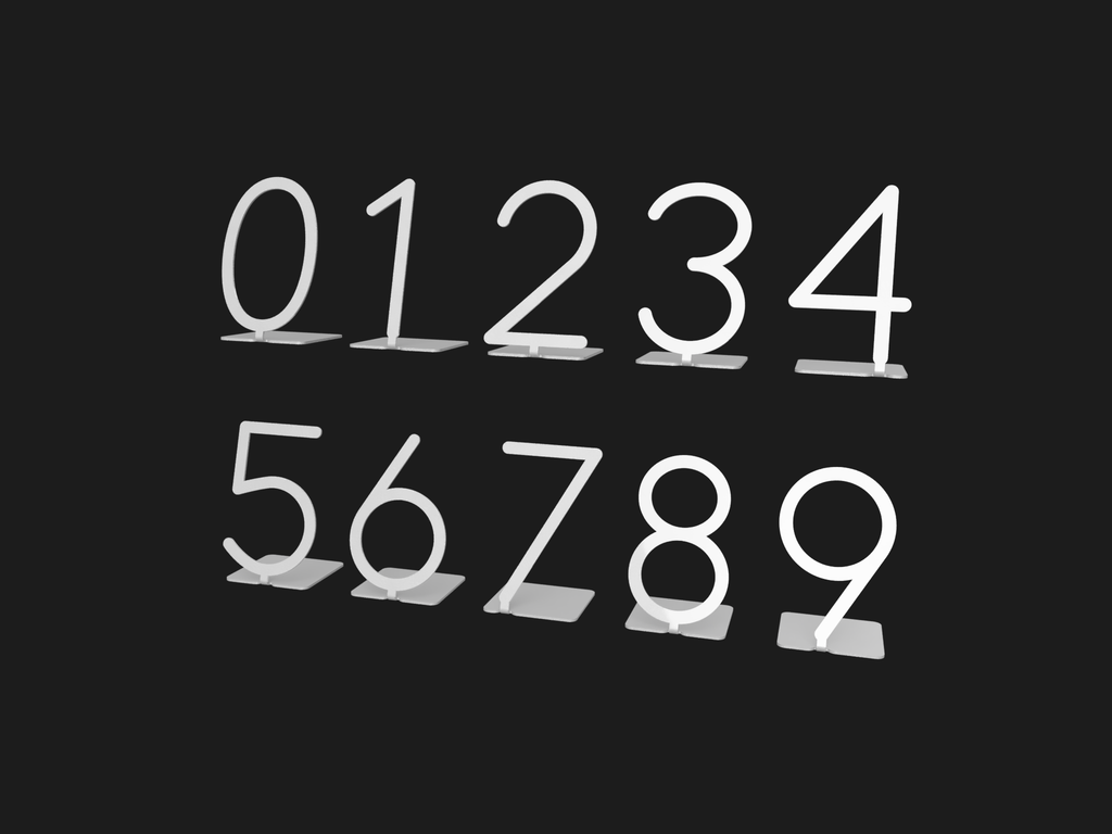 Table Number DXF Cut Files - Metal Wedding Table Numbers