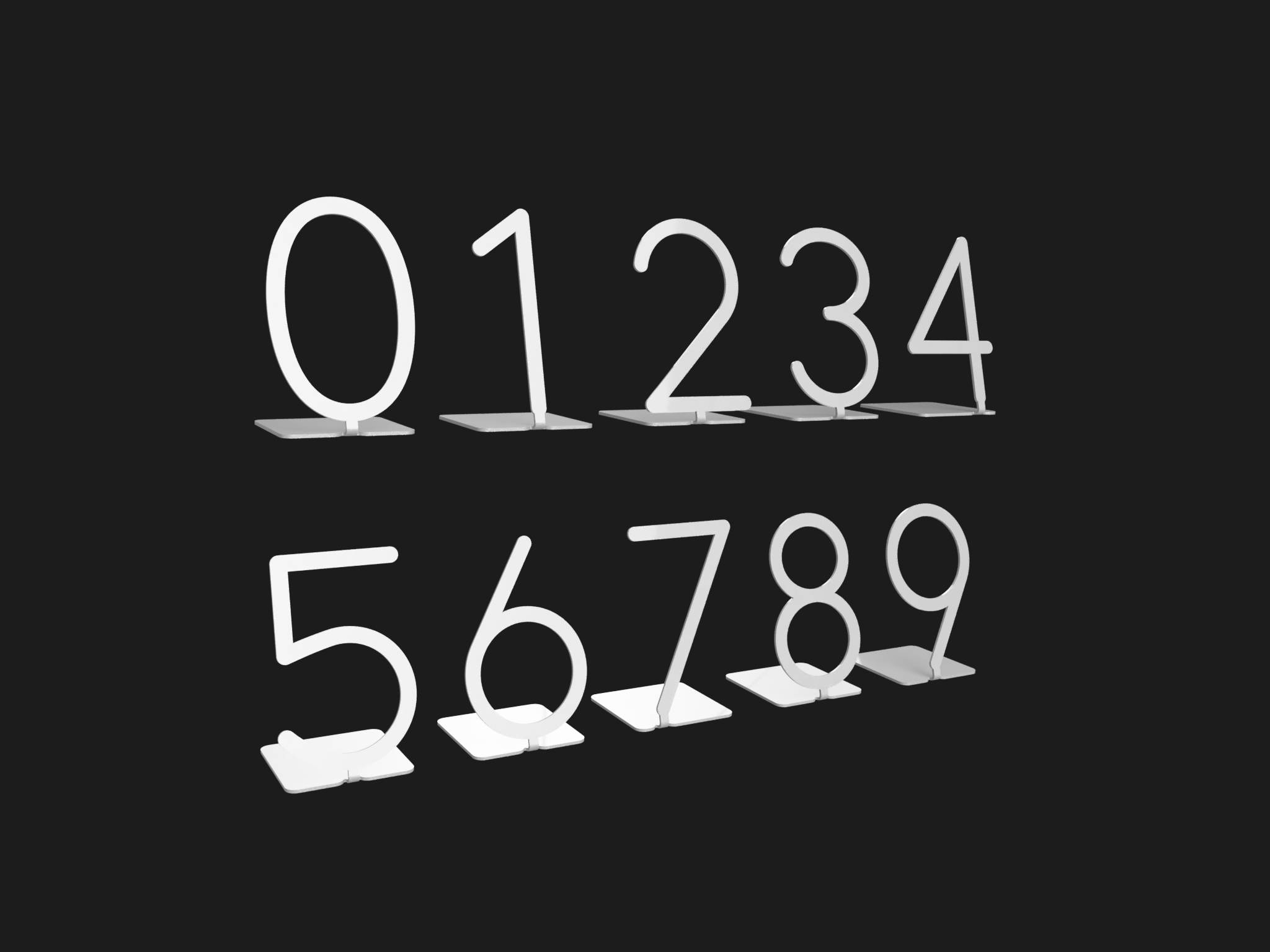 Table Number DXF Cut Files - Metal Wedding Table Numbers