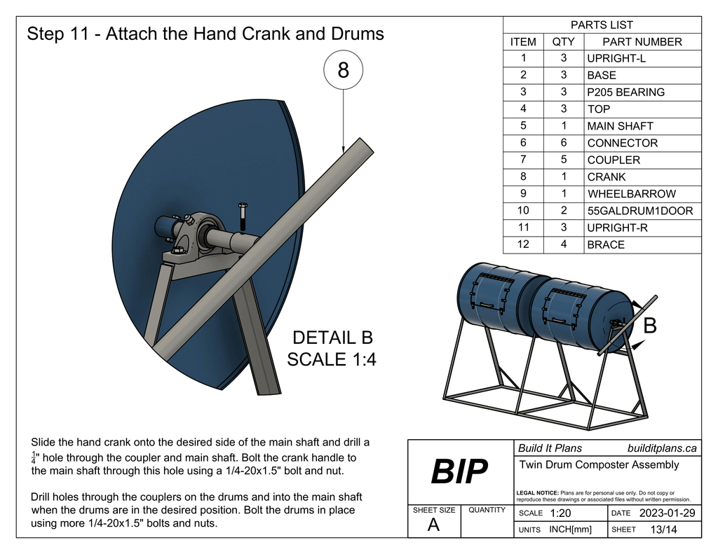 Twin Drum Composter Plans - DIY Dual 55 Gallon Steel Drum Composter