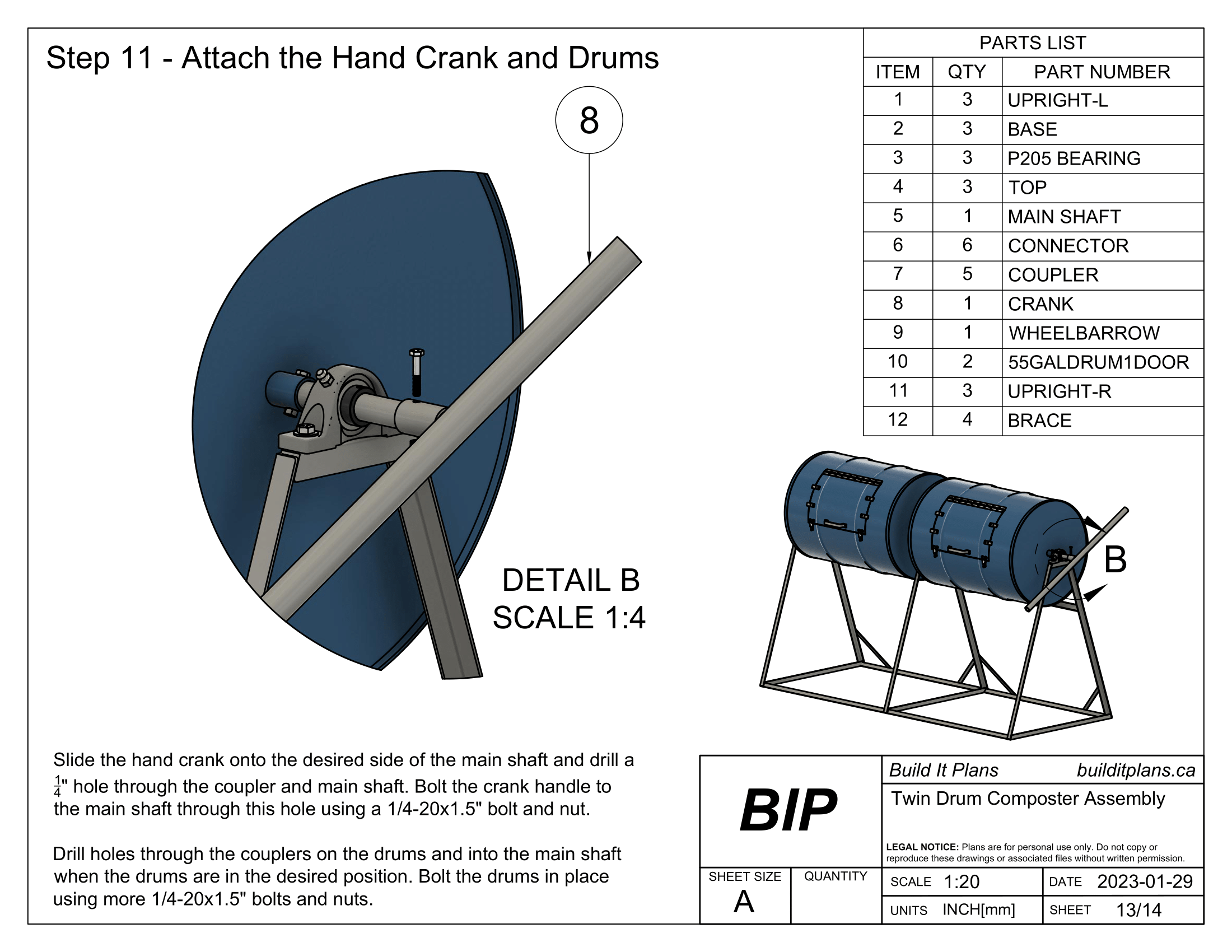 Twin Drum Composter Plans - DIY Dual 55 Gallon Steel Drum Composter