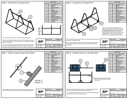 Twin Drum Composter Plans - DIY Dual 55 Gallon Steel Drum Composter