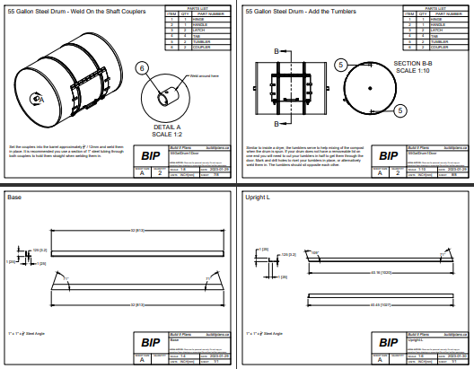 Twin Drum Composter Plans - DIY Dual 55 Gallon Steel Drum Composter