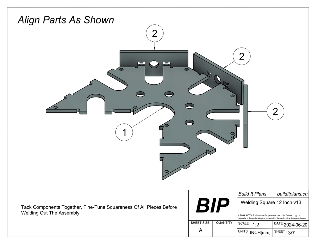 SAE Welding Square DXF Bundle – 1/4" Thick Steel – Cut Files + Plans