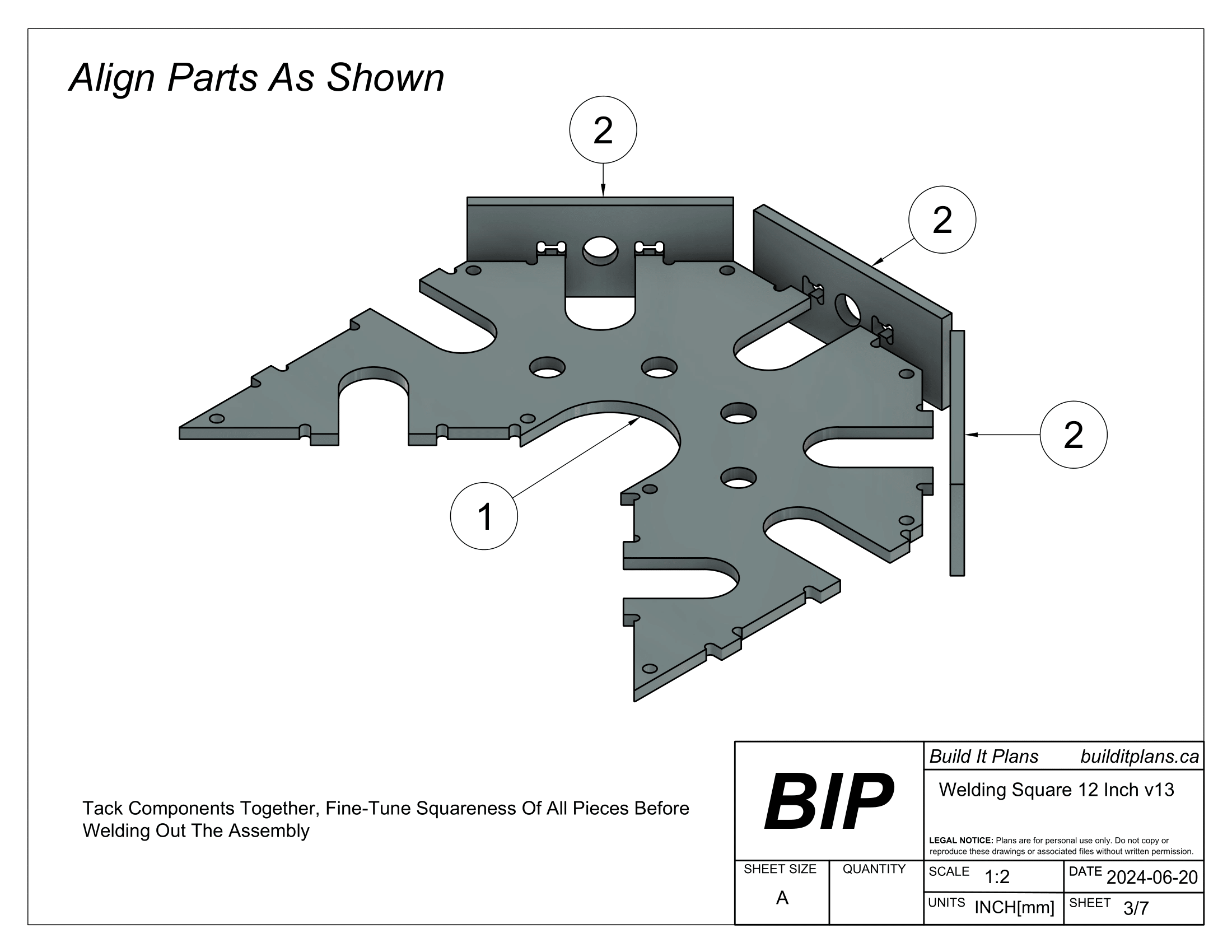 SAE Welding Square DXF Bundle – 1/4" Thick Steel – Cut Files + Plans