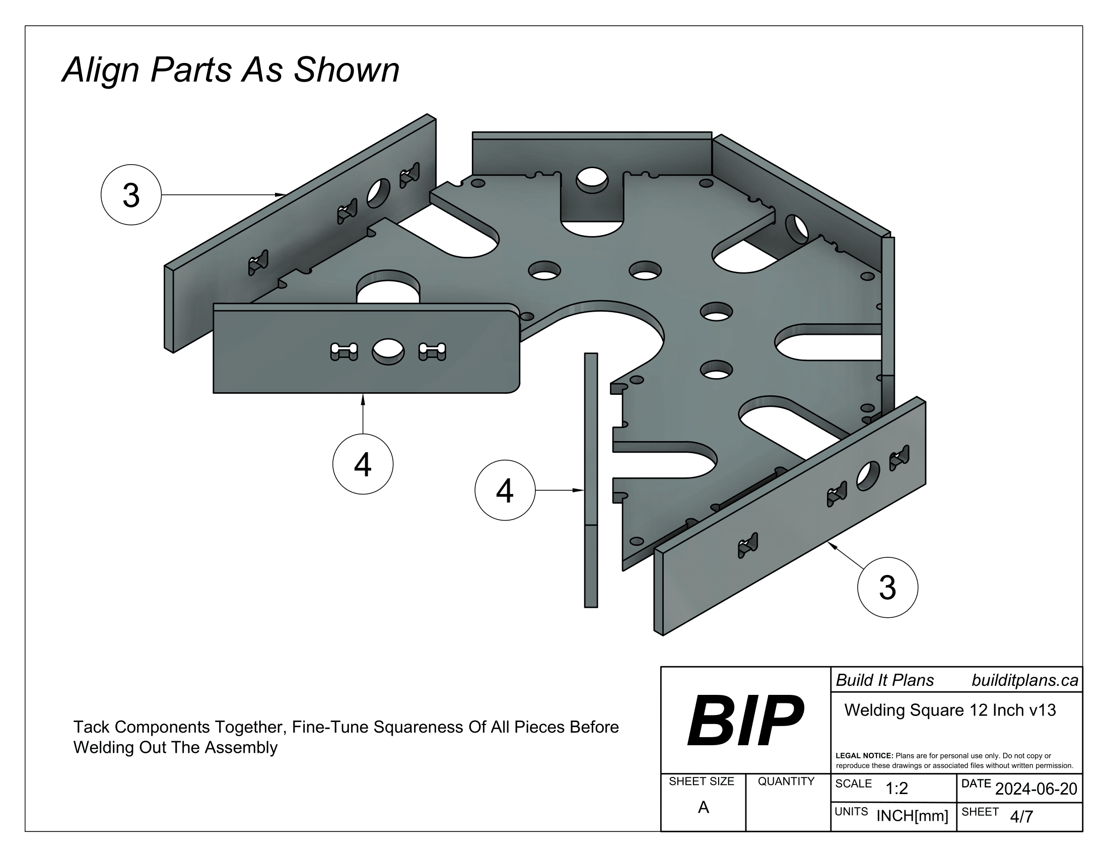 SAE Welding Square DXF Bundle – 1/4" Thick Steel – Cut Files + Plans
