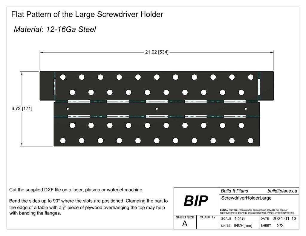 Screwdriver Rack DXF – Mounted Screwdriver Holder Cut File