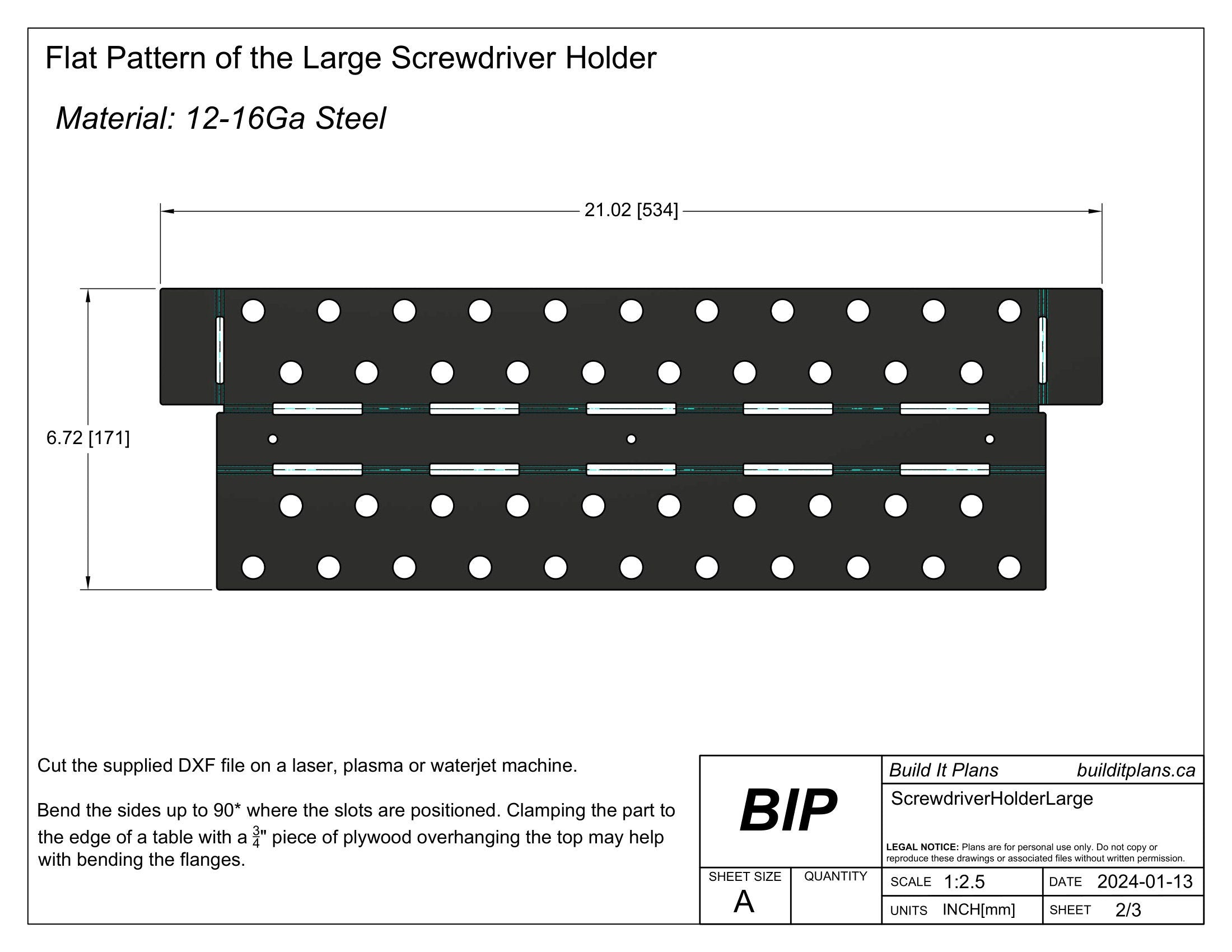 Screwdriver Rack DXF – Mounted Screwdriver Holder Cut File