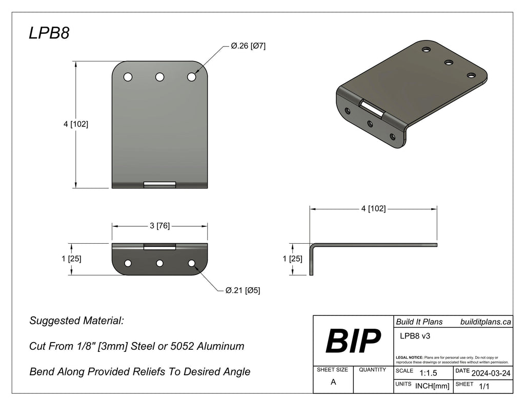 Universal License Plate Bracket DXF Files – Cut Files for Custom Plate Mounting