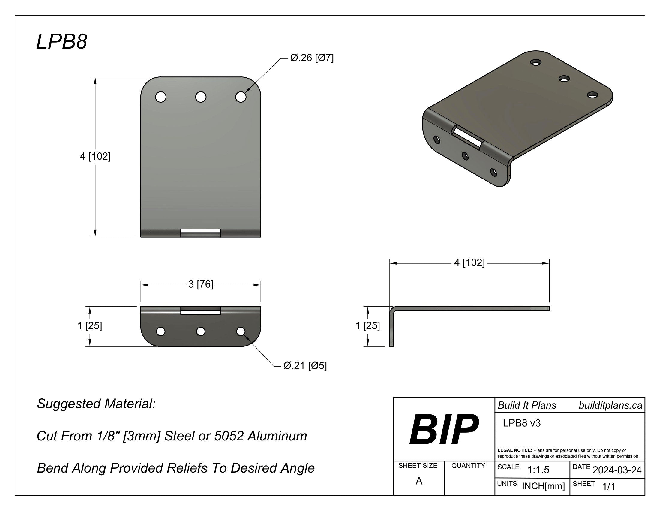 Universal License Plate Bracket DXF Files – Cut Files for Custom Plate Mounting