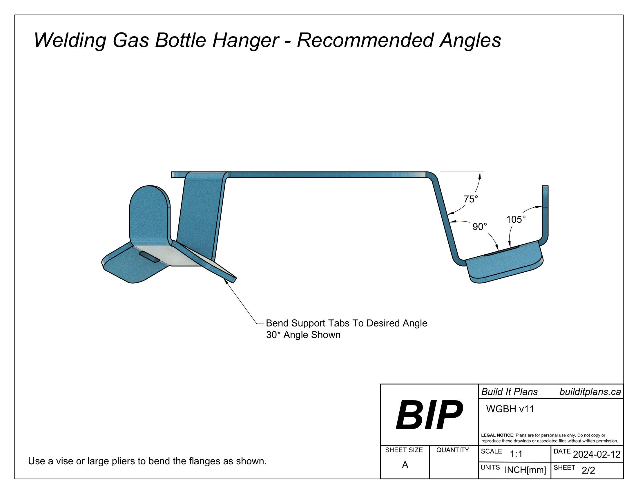 Welding Bottle Hook DXF File – Welding Gas Accessory Hanger Cut File