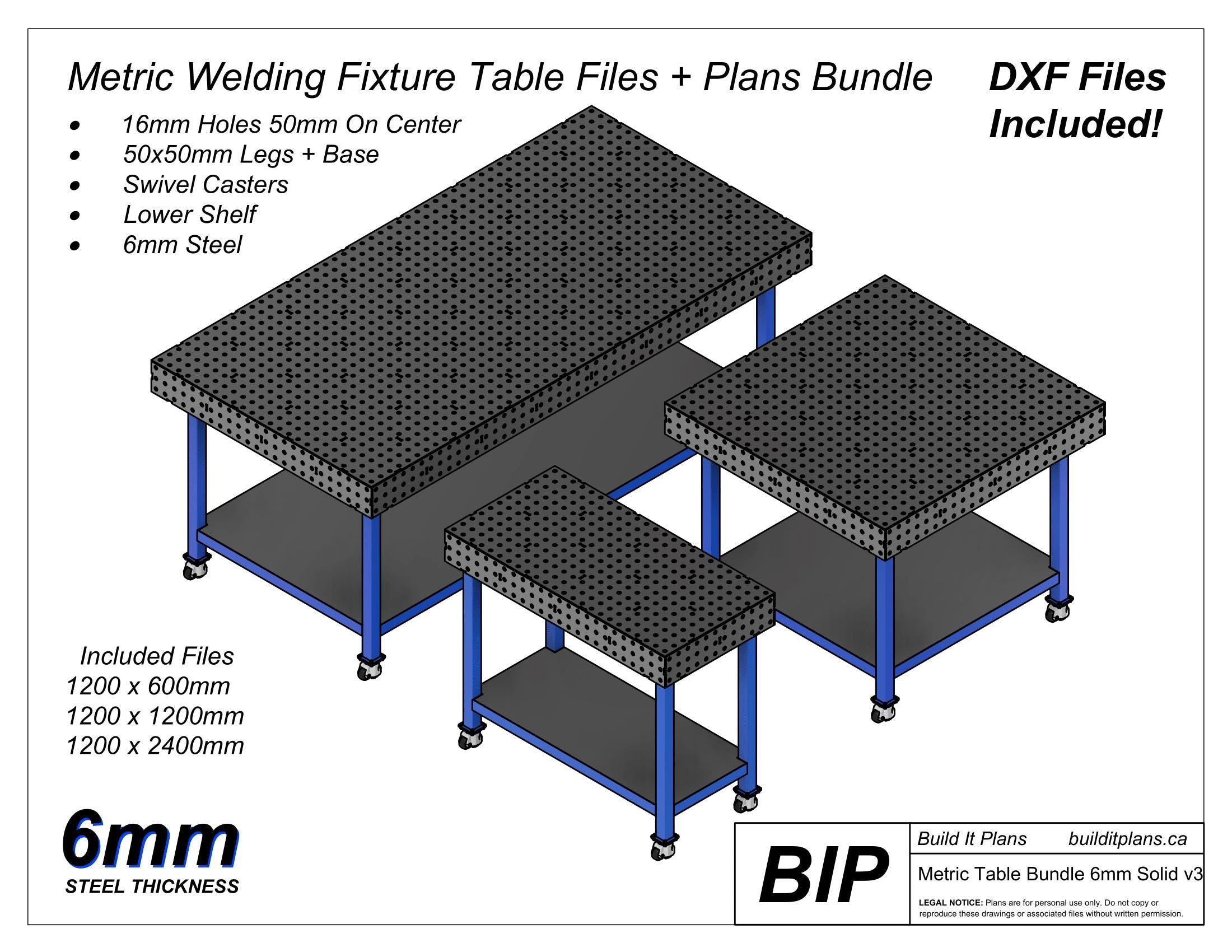 6mm Metric Welding Fixture Table DXF File Bundle - Fixture Table Cut Files + Plans