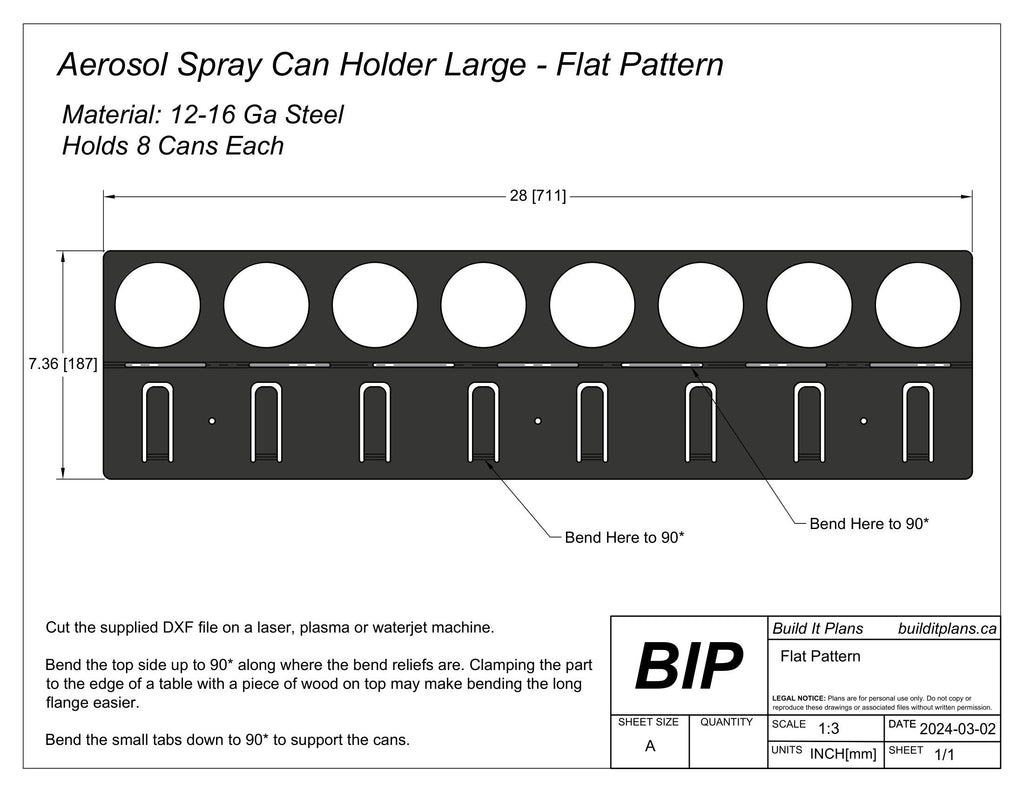 Spray Can Holder DXF Files – Aerosol Can Rack Cut Files