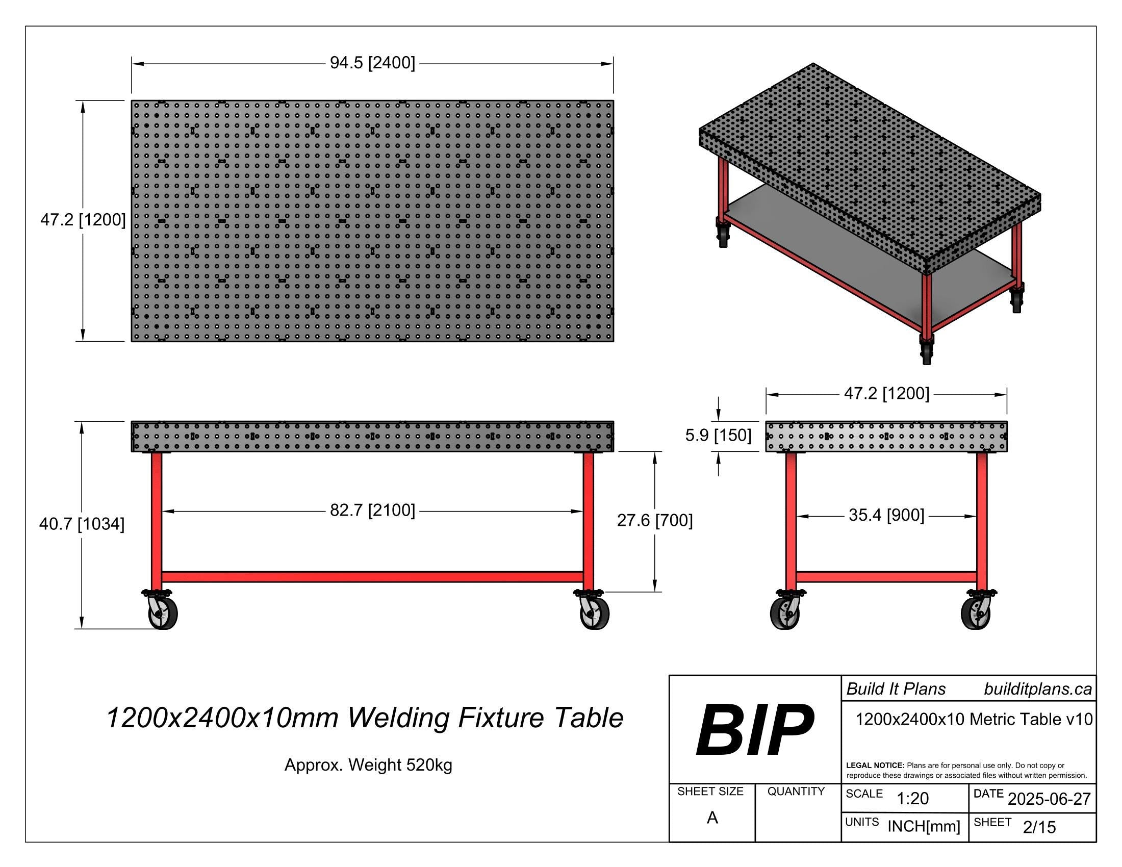 10mm Metric Welding Table DXF File Bundle - Fixture Table Cut Files + Plans