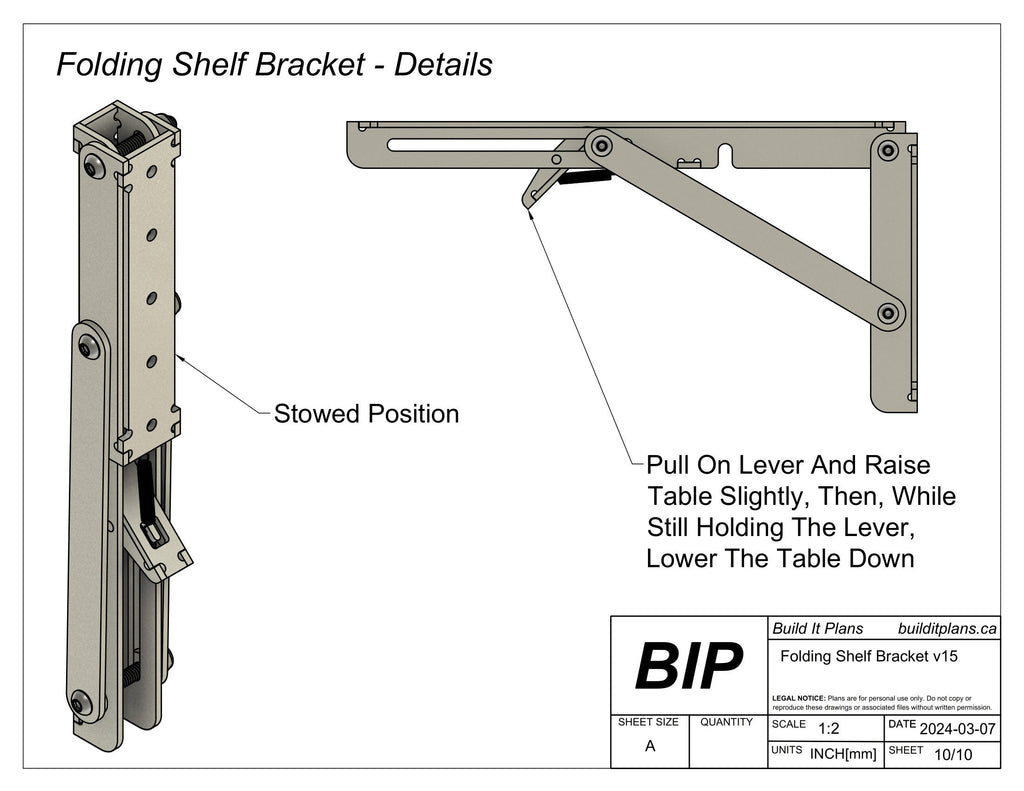 12" 300mm Folding Shelf Bracket DXF Cut Files