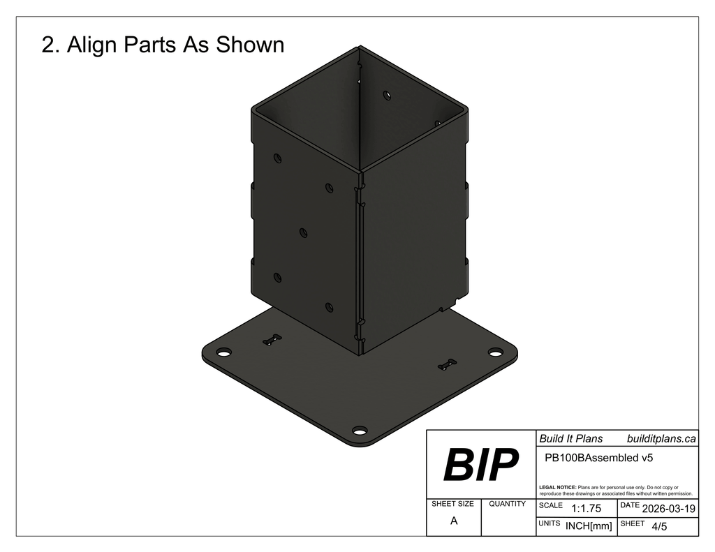 100mm Post Bracket DXF File Bundle - For 100x100mm Wood Posts