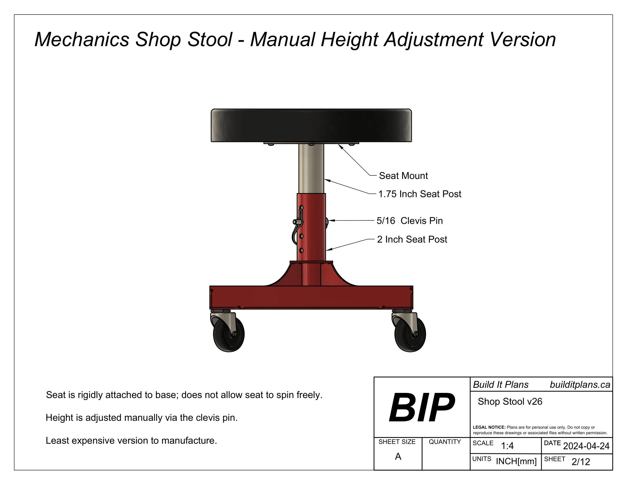 Shop Stool DXF Files - Adjustable Workshop Stool Cut Files + Plans
