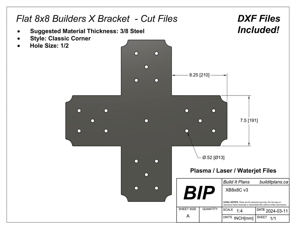 Timber Frame Bracket DXF Cut File Bundle - For 4x4 6x6 And 8x8 Posts