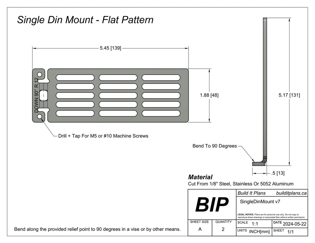 Single DIN Switch Panel DXF Files – Dashboard Switch Panel
