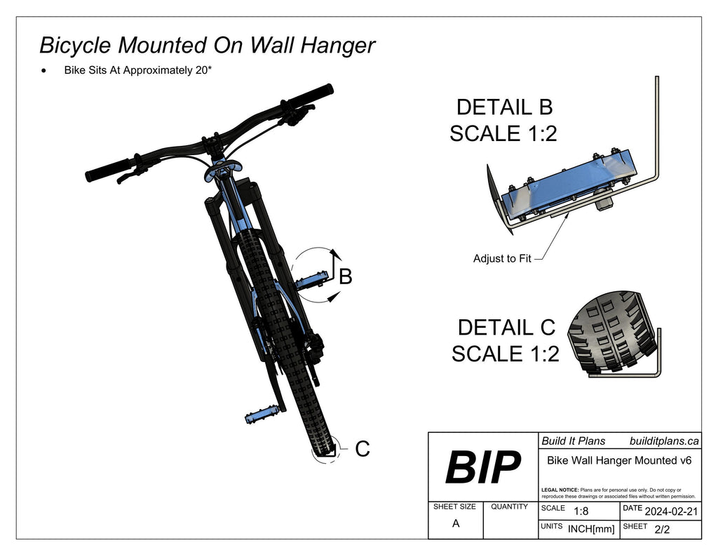 Bike Wall Hanger DXF Files - DIY Bicycle Wall Display