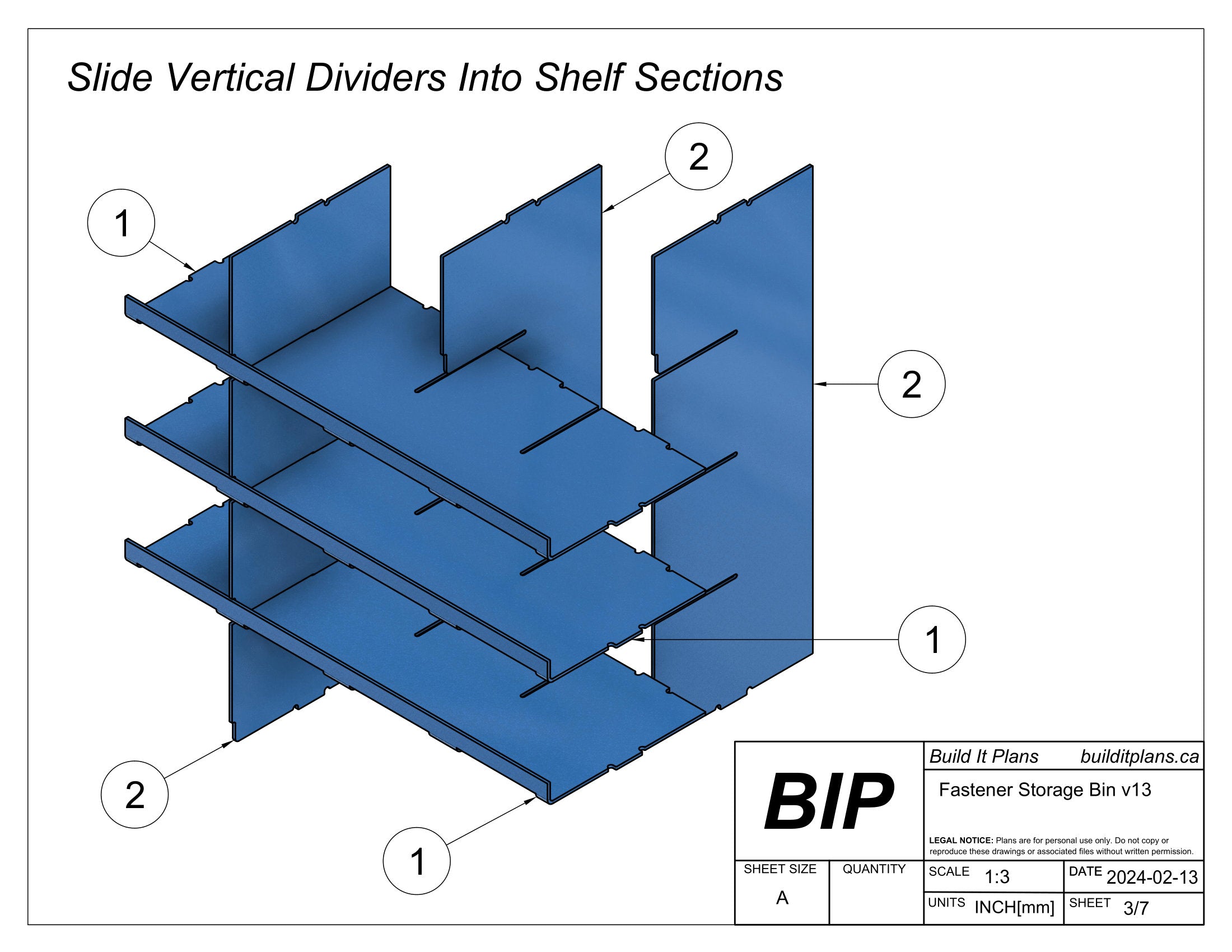 Nut and Bolt Organizer DXF Files - DIY Hardware Storage Bin Cut Files
