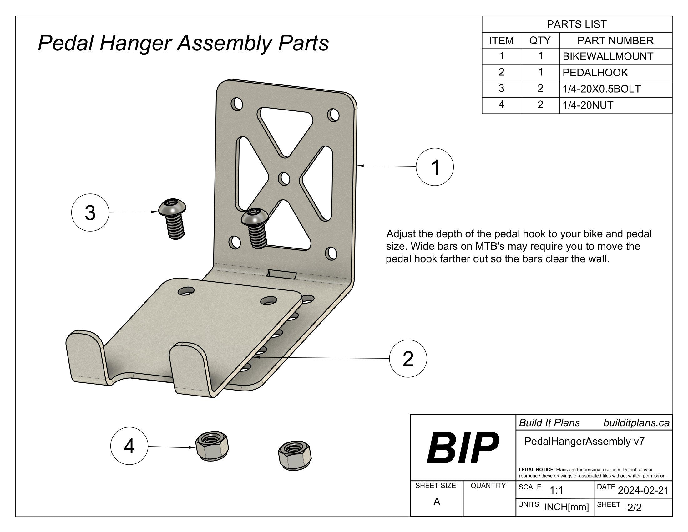 Bike Wall Hanger DXF Files - DIY Bicycle Wall Display