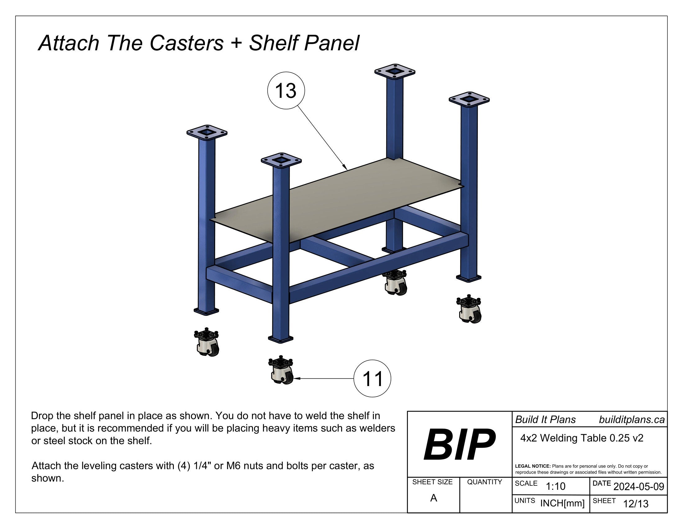 2'x4' Welding Table DXF Files – 1/4" Steel