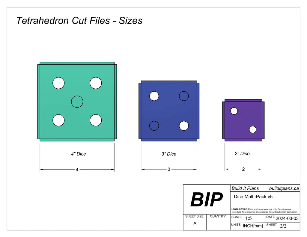 Dice Cube Welding Project DXF Cut Files for 2, 3 + 4 Inch Dice
