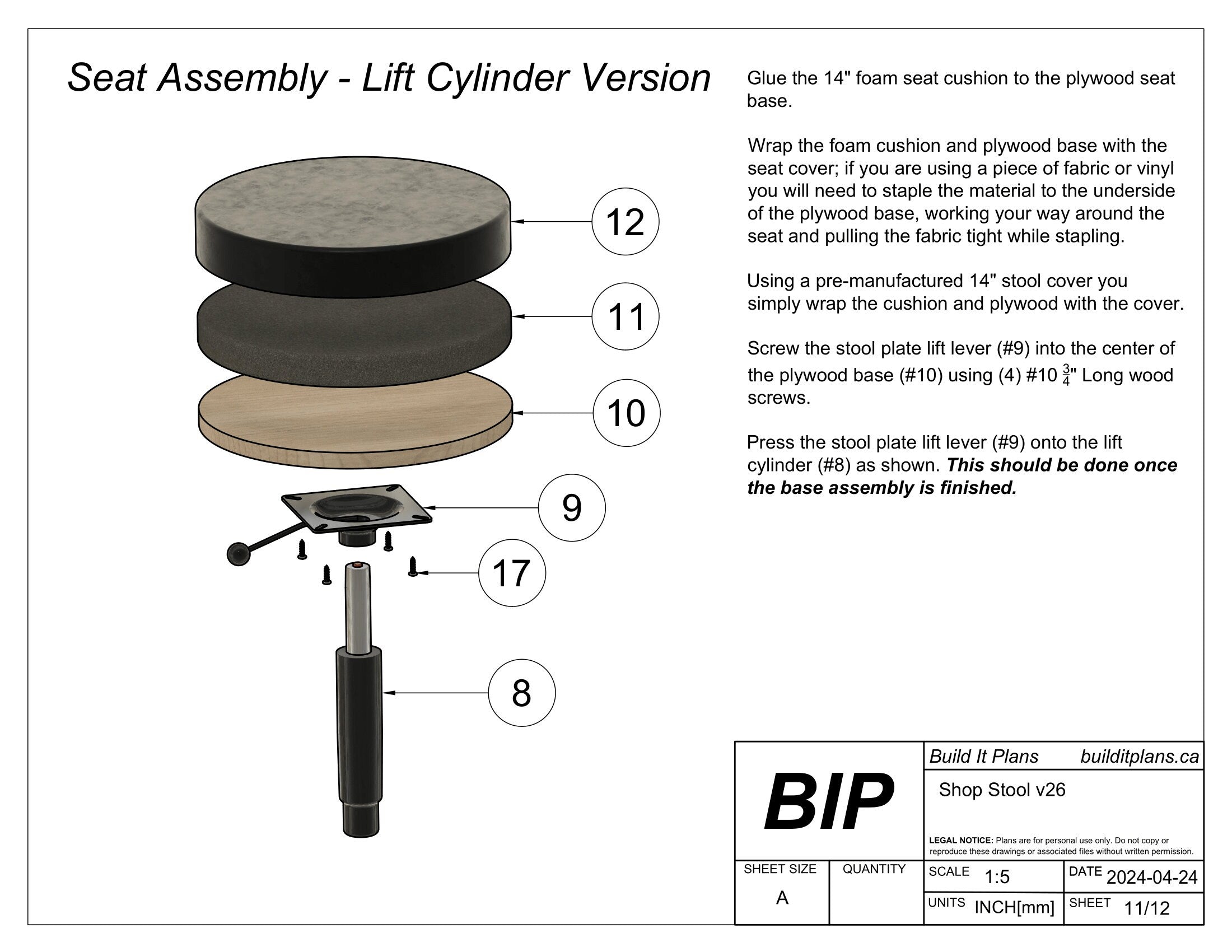 Shop Stool DXF Files - Adjustable Workshop Stool Cut Files + Plans