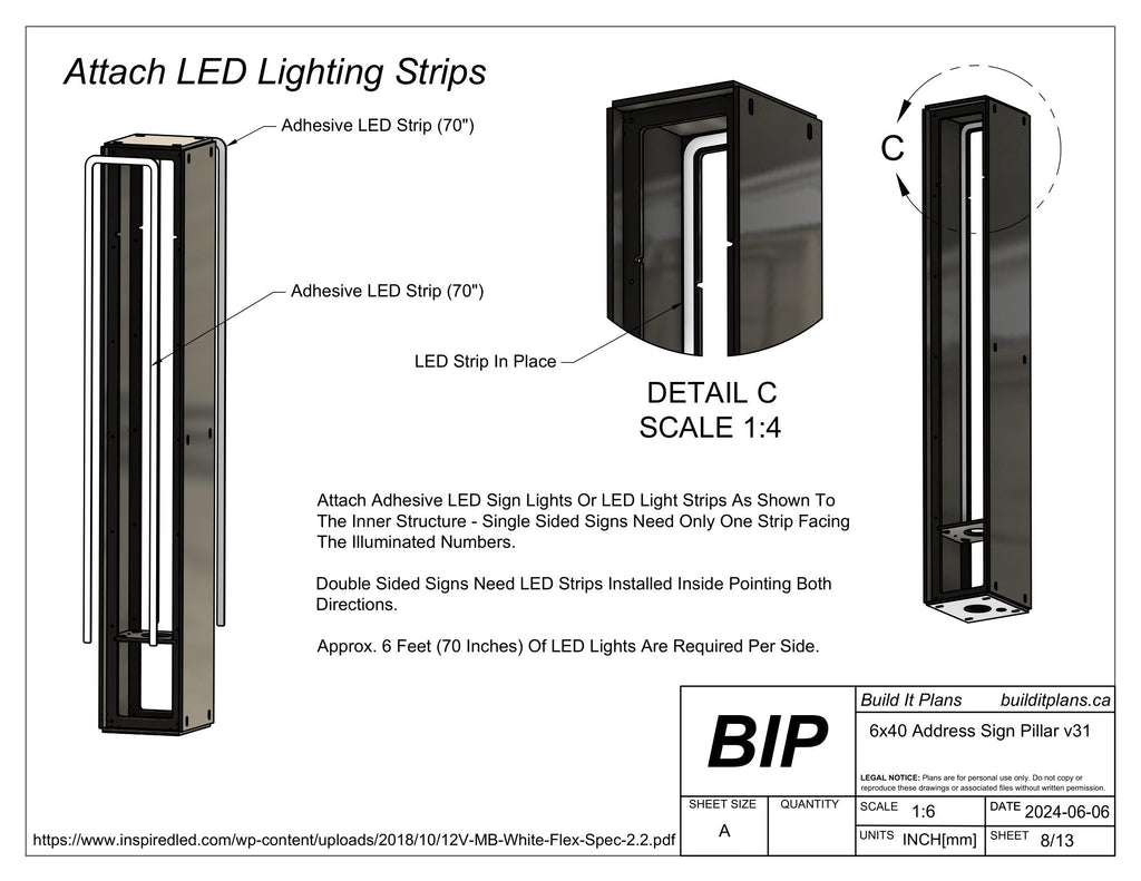 Illuminated Address Sign Pillar DXF Cut Files And Plans