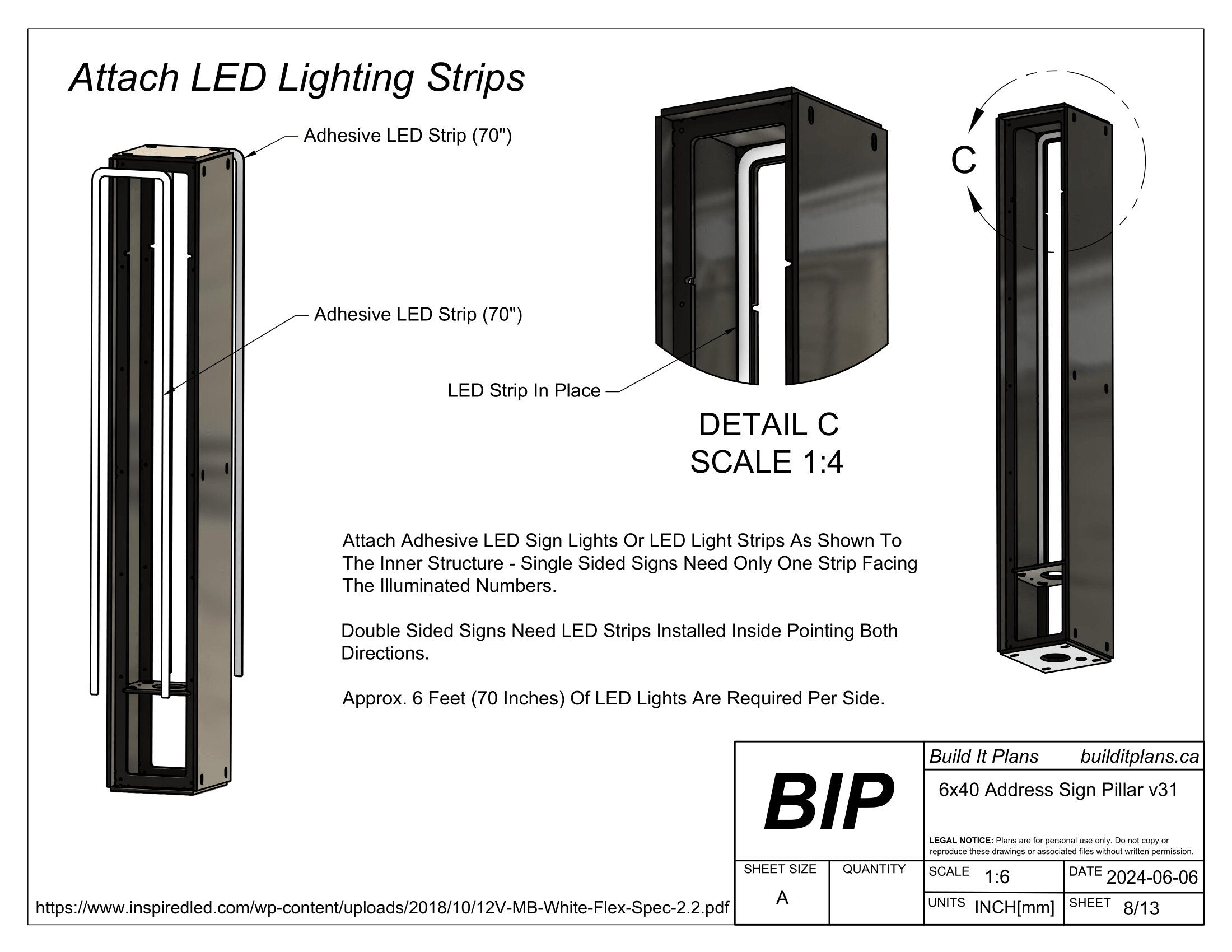 Illuminated Address Sign Pillar DXF Cut Files And Plans