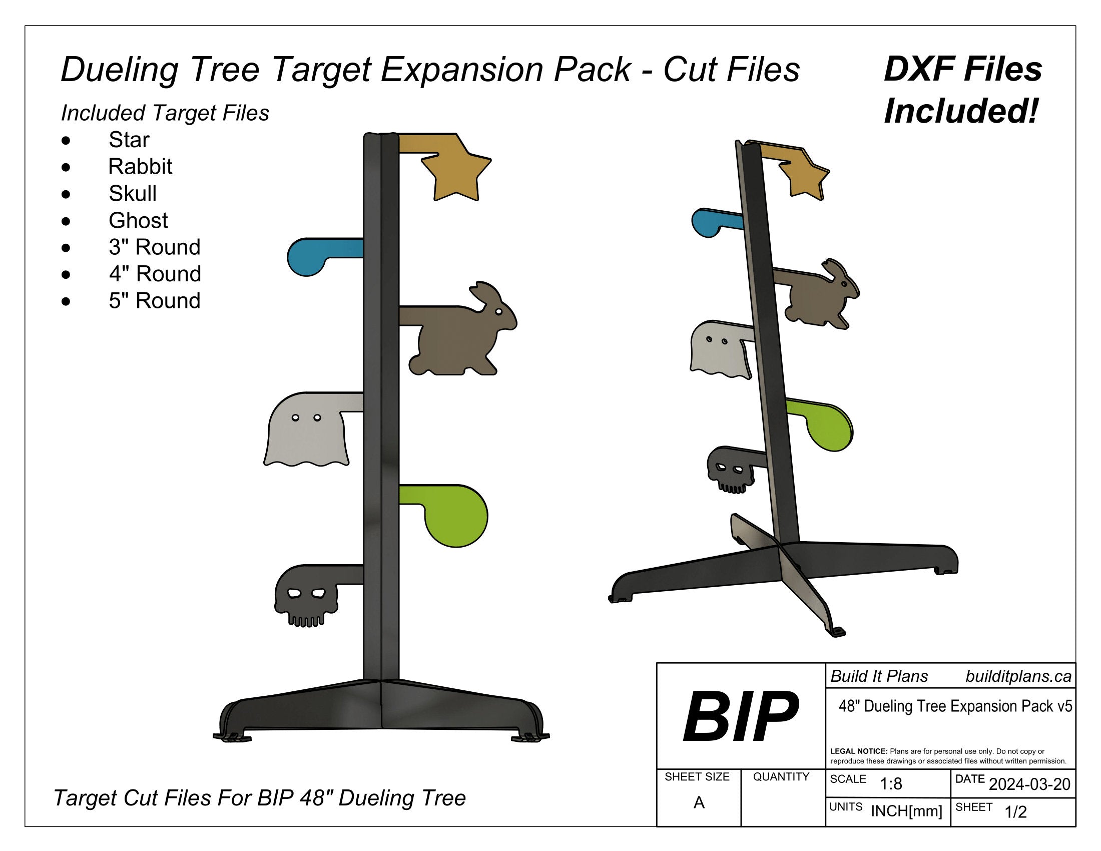 Dueling Tree Target Expansion Pack DXF Cut Files for BIP Dueling Tree