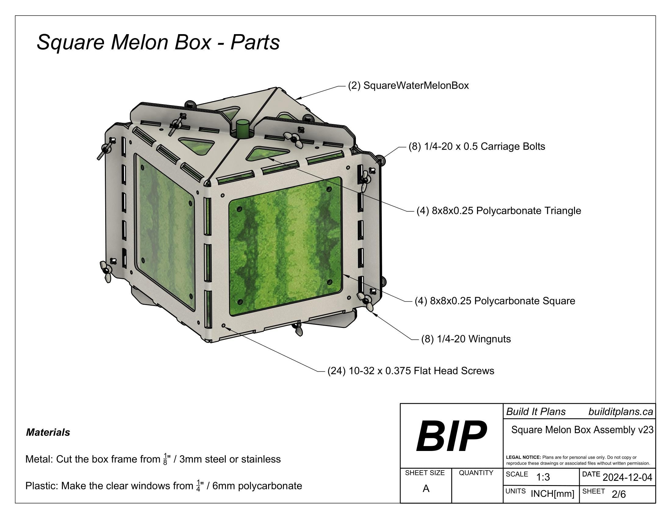 Square Watermelon Mold Cut Files - DIY Melon Cube Mold
