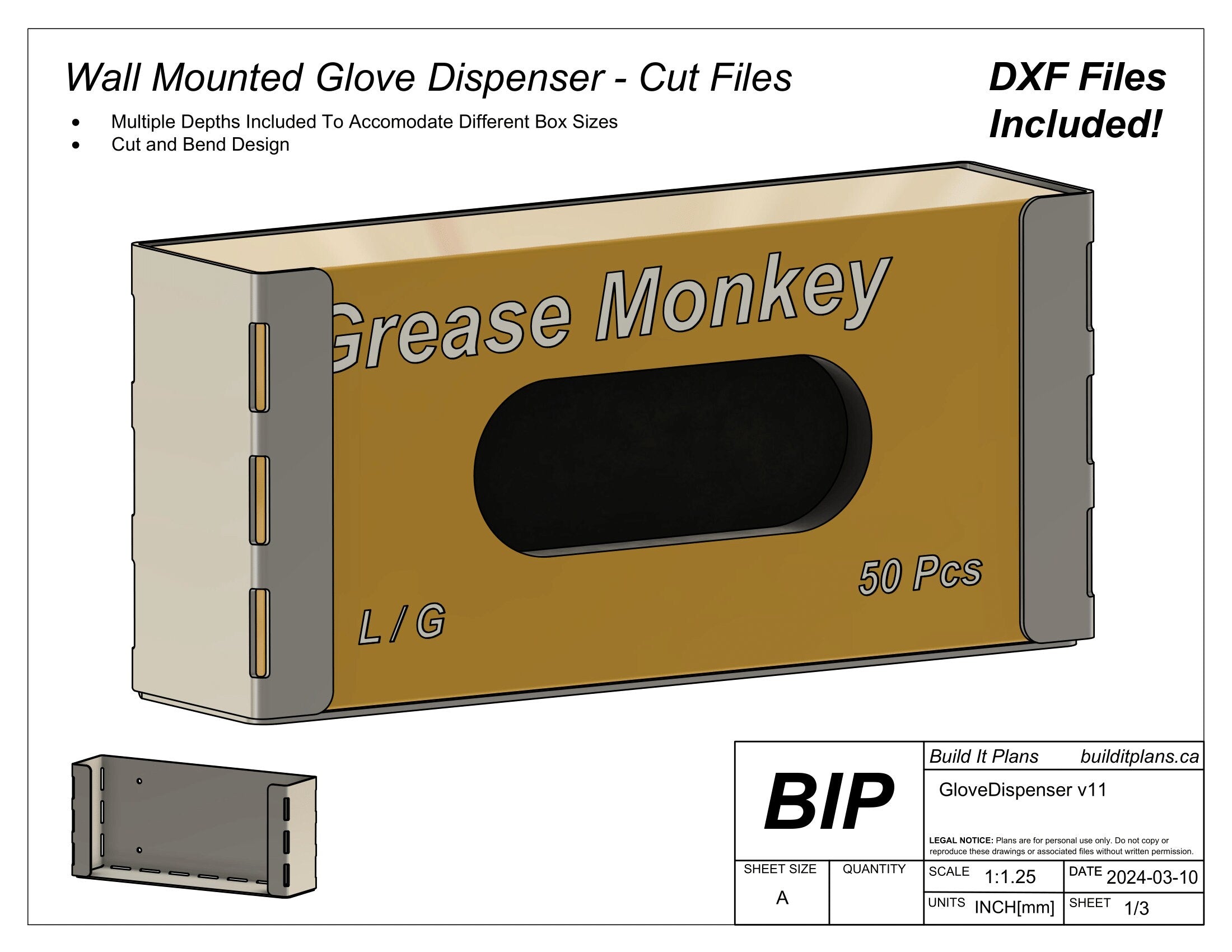 Glove Dispenser DXF Files - Glove Box Holder Cut File