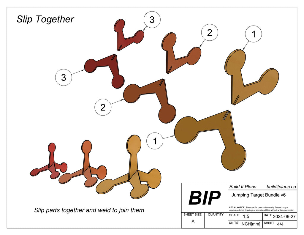 Jumping Target DXF File Bundle: 2.5, 3.5, 5 Inch Walking Target Files