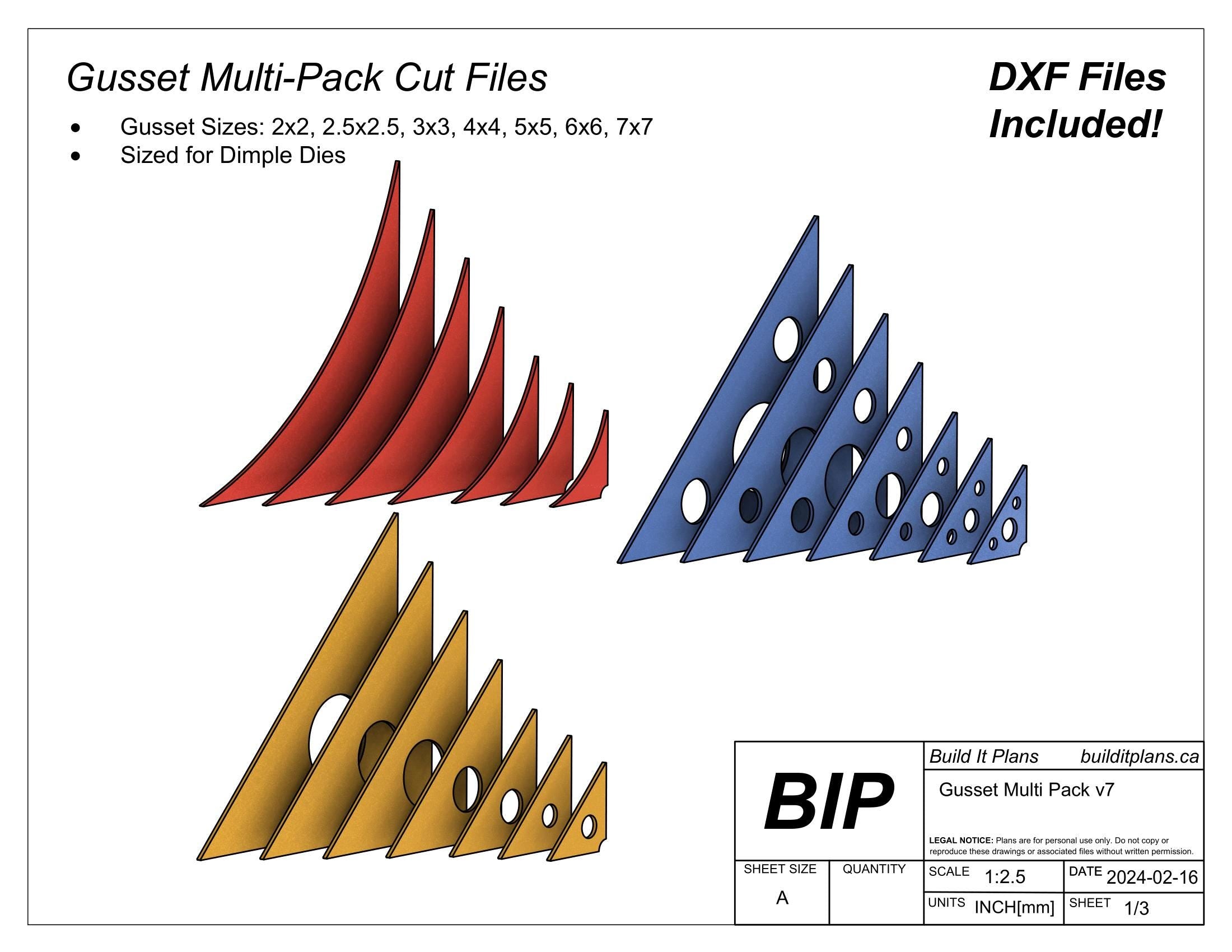 Gusset DXF Bundle - Corner, Spider Web, Tie Down And Flame Gusset Cut Files