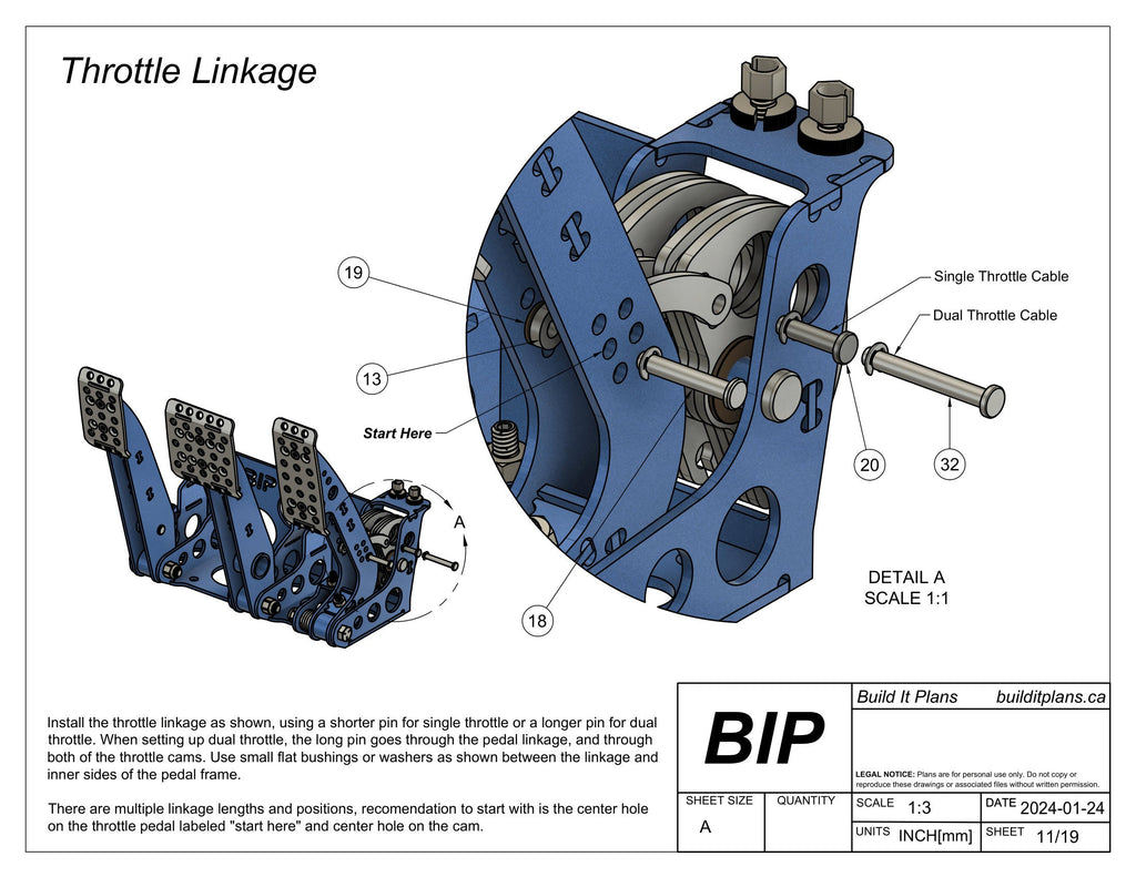 Race Car Pedal Set Plans - Floor Mounted - DXF Cut Files + PDF Plans