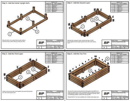 4'x8' Raised Garden Bed PDF Plans