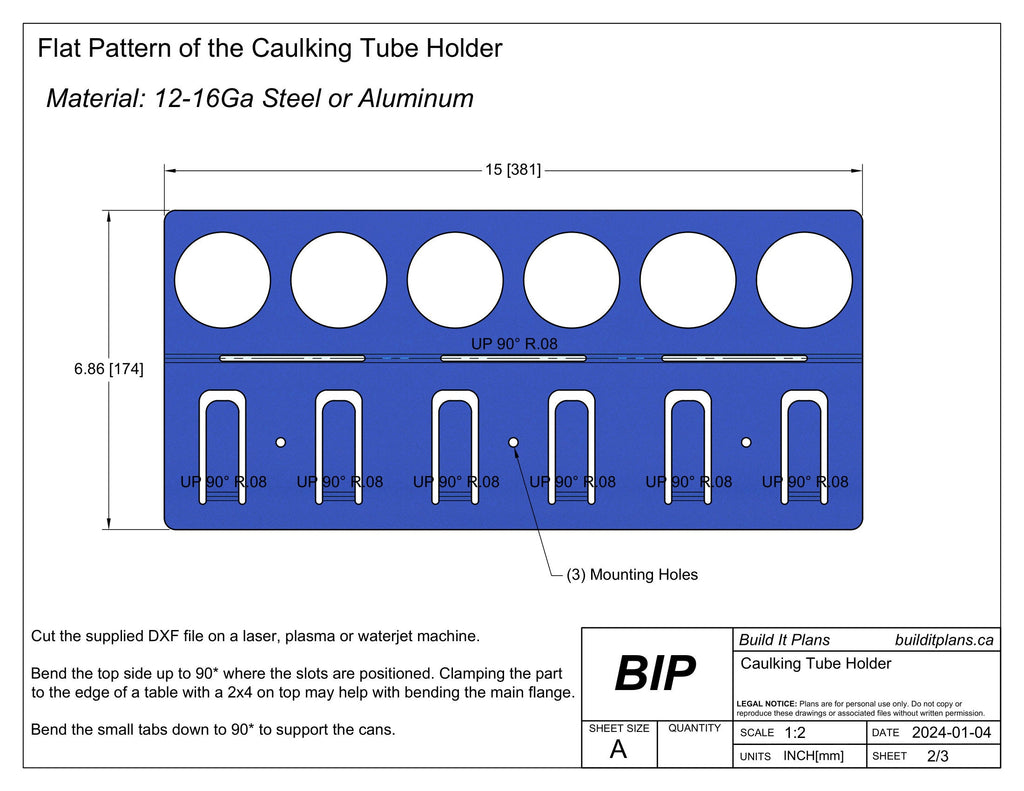 Caulking Tube Holder DXF – Sealant Tube Organizer Cut File