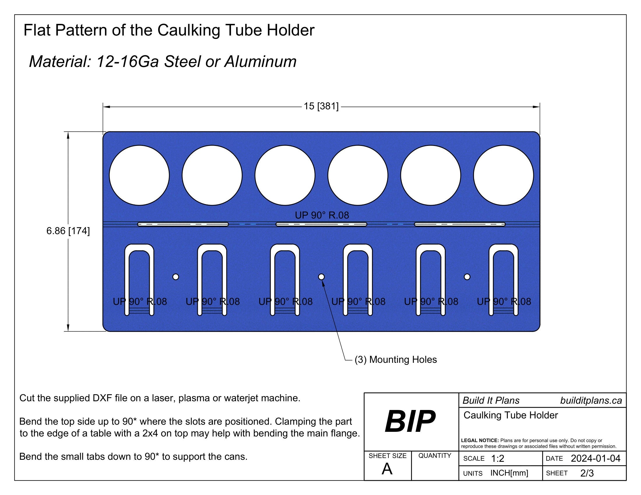 Caulking Tube Holder DXF – Sealant Tube Organizer Cut File