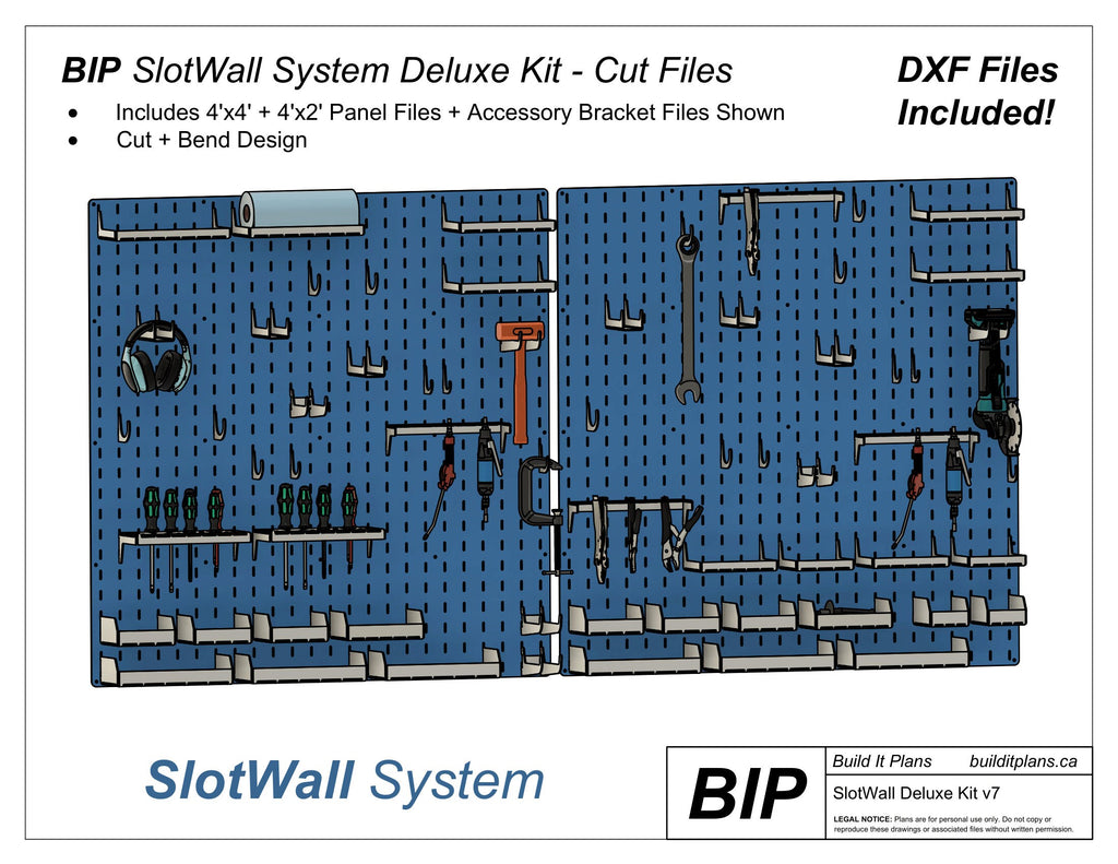 SlotWall Garage Organizer System DXF Cut Files - Deluxe Bundle DIY Shop Tool Storage