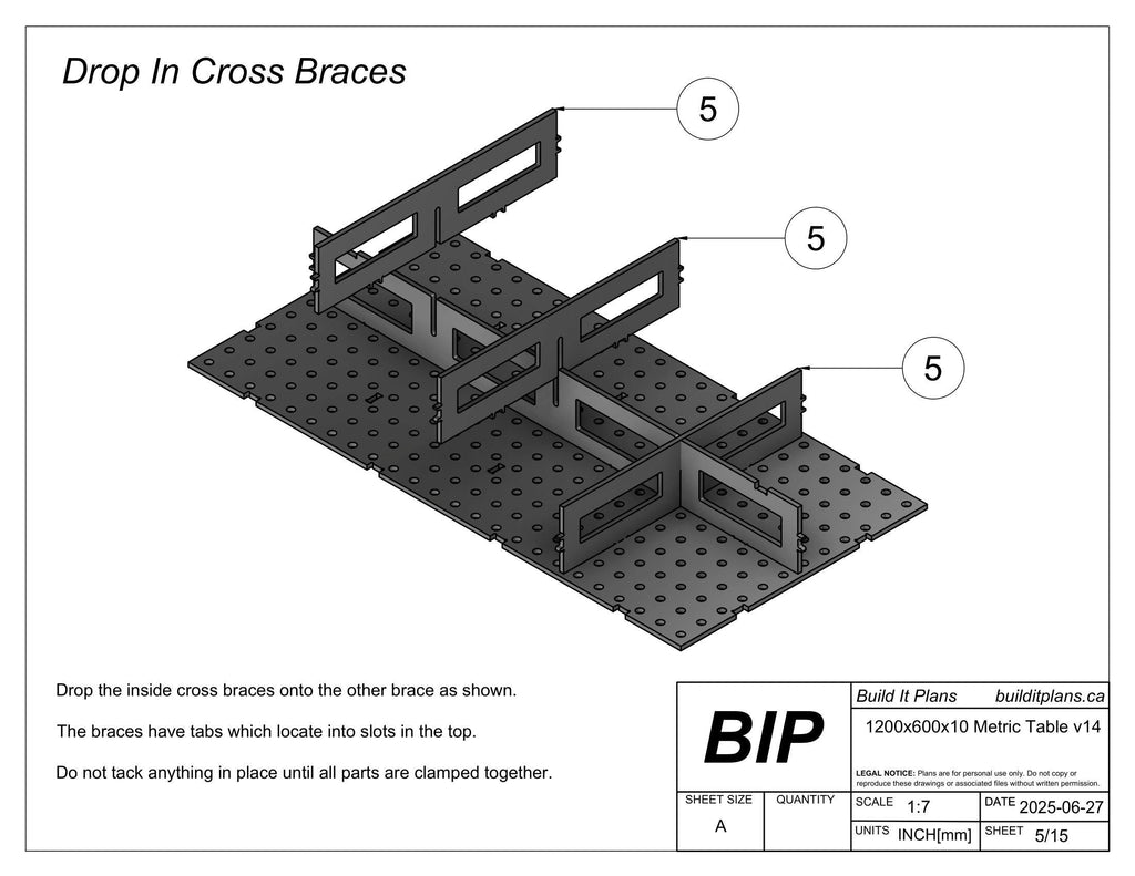 1200x600mm Welding Table DXF Files - 10mm Steel